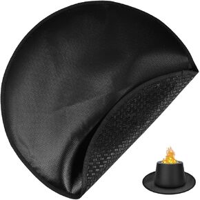 Yardwe 20Inch Fire Pit Mat Stove Mat Circle Heat Protection Mat Fireproof Mat Silicone Fireplace Mat Outdoor Grill Pad for Deck Patio Tabletop