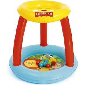 Fisher-Price® Animal Friends Ball Pit - قابلة للنفخ، للاستخدام الداخلي/الخارجي، مقاس 35x33 بوصة، تتضمن 15 كرة لعب، لأعمار ما قبل المدرسة عامين فما فوق
