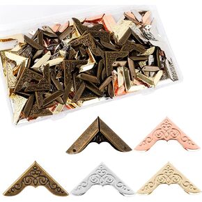 Framendino, 160 Pack Metal Book Corner Protector Small Book Corners Protectors Decorative Book Corners Triangle Trim Vintage Corners for Scrapbooking Menus