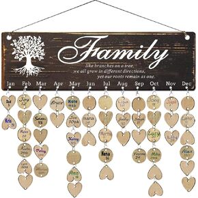 Birthday Gifts for Grandma, Family Birthday Tracker Reminder Calendar Board, Best Mom Grandma Christmas Mother Day Present Idea, Record Birthday in One Place, New Year Gift for Elderly