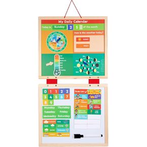 Interactive Wall Calendar for Kids, Magnetic Weather and Seasons Poster, Activity Planner for Boys and Girls