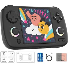 RG CubeXX Retro Handheld Game Console , 3.95 Inch IPS Screen Linux System Built-in 64G TF Card 5056 Games Support TV Output 5G WiFi Bluetooth 4.2(Black)