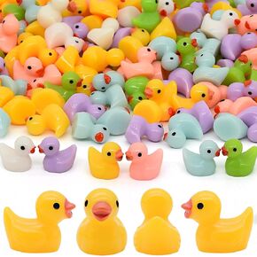 70 Pcs Tiny Ducks Mini Resin Ducks Miniature Ornaments for Slime, Dollhouse, Garden Decoration(Mixed Duck)