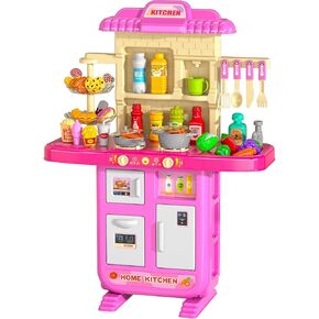 TEMI Pretend Food Kitchen Toys للفتيات في سن 3 4 5 6 7 8 - لعبة ملحقات المطبخ لعبة الطعام للفتيات بعمر 3 4 5 6 سنوات، لعب ملحقات المطبخ لعبة قطع الطعام، التظاهر باللعب للأولاد والبنات