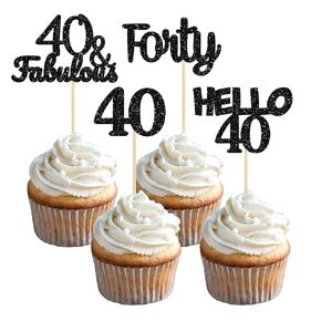 Gyufise 24Pcs Black Glitter 21st Birthday Cupcake Toppers Legal A Cake Decorations Hello 21 Twenty One Cupcake Picks for 21st Birthday Cake Decorations Supplies