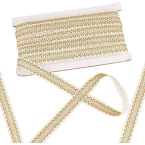 PH PandaHall 13.1 Yards Braid Trim Polyester Braided Lace Ribbons, 1 inch Snow Fabric Trim Lace Trims for Sewing Crafts Clothing Curtains Jewelry Lampshade Wedding Home DIY Decoration