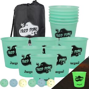 Juegoal Outdoor Toss Game Glow in Dark with Noctilucent 12 Buckets & 6 Balls, Throwing Game for Beach, Camping, Lawn and Backyard