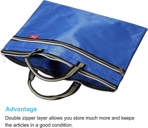 PATIKIL Waterproof Zipper File Bag, Documents Books Tools Storage Zip Pouch for Office Travel, Blue in Saudi Arabia