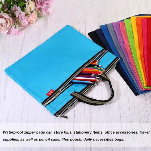 PATIKIL Waterproof Zipper File Bag, Documents Books Tools Storage Zip Pouch for Office Travel, Blue in Saudi Arabia