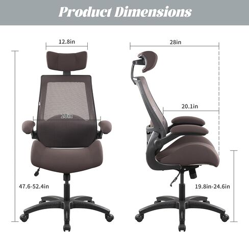 BOLISS High-Back Ergonomic Mesh Computer Office Desk Chair with Super Soft Adjustable Arms Molded Foam Seat and Lumbar Support-Brown in Saudi Arabia