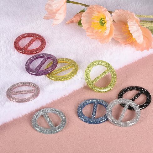 uxcell 6Pcs T-Shirt Clips, Plastic Scarf Ring Clip Round Tie Circle Clip Buckle Fashion Clothes Corner Knotted Button for Women's Silk Clothing Decoration in Saudi Arabia
