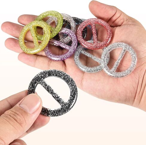 uxcell 6Pcs T-Shirt Clips, Plastic Scarf Ring Clip Round Tie Circle Clip Buckle Fashion Clothes Corner Knotted Button for Women's Silk Clothing Decoration in Saudi Arabia