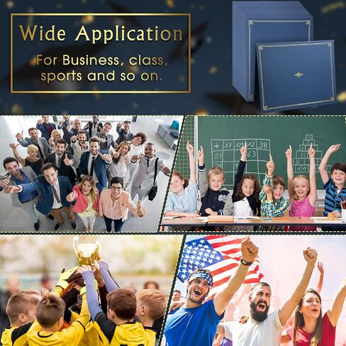 108 Pcs Certificate Kit Award Certificate Collection Include 36 Certificate Holder 36 Certificate Paper 36 Gold Foil Award Seal for Graduation Diploma Accomplishment Document Supplies (Navy Blue) in Saudi Arabia