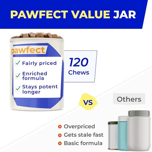 Pawfect Mobility - Glucosamine Treats for Dogs - Hip & Joint Health Supplement Chews w/Omega-3, Chondroitin, MSM - Made in USA - Joint Pain Relief - Hip & Joint Care - 120ct in Saudi Arabia