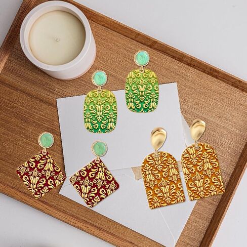 CHGCRAFT Polymer Clay Texture Sheets Baroque Pattern Texture Stamp Clay Texture Sheets Polymer Clay Texture Mat Retro Pattern Pad for Making Earrings Jewerly in Saudi Arabia