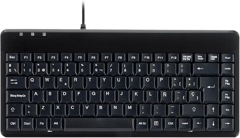 Perixx PERIBOARD-409U ES - لوحة مفاتيح USB صغيرة - Negro Brillante - QWERTY Español مع Ñ tecla in Kuwait