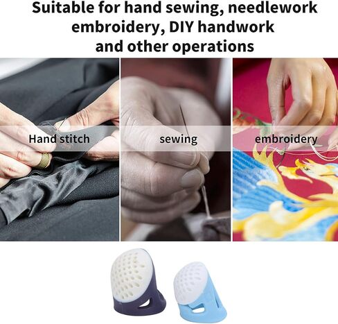 Agatige 2PCS Sewing Thimble, Finger Protector Covers Silicone Finger Tips Guard Thimble Finger Pads Soft Comfort Thimble for Sorting Task, Embroidery, Paperwork, Cutting, Wax Carving in Saudi Arabia