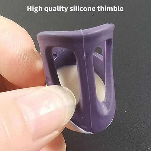 Agatige 2PCS Sewing Thimble, Finger Protector Covers Silicone Finger Tips Guard Thimble Finger Pads Soft Comfort Thimble for Sorting Task, Embroidery, Paperwork, Cutting, Wax Carving in Saudi Arabia