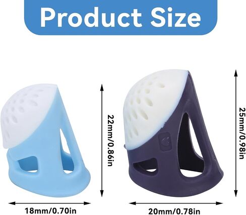Agatige 2PCS Sewing Thimble, Finger Protector Covers Silicone Finger Tips Guard Thimble Finger Pads Soft Comfort Thimble for Sorting Task, Embroidery, Paperwork, Cutting, Wax Carving in Saudi Arabia