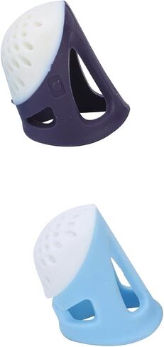 Agatige 2PCS Sewing Thimble, Finger Protector Covers Silicone Finger Tips Guard Thimble Finger Pads Soft Comfort Thimble for Sorting Task, Embroidery, Paperwork, Cutting, Wax Carving in Saudi Arabia