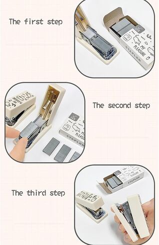 Cute Caetoon Desktop Stapler with Staples, Small Mini Office Stapler, Kids Cartoon Cat Staplers for Desk, Handheld Stapler for Home Office (White) in Saudi Arabia