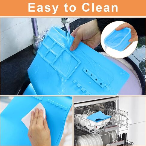 Silicone Craft Mat, Large Silicone Mat for Painting, 20"x16" Nonstick Nonslip Silicon Mat with Magnetic Detachable Cleaning Cup, Mat for Painting, Art, DIY, Resin, Clay and Play Doh in Saudi Arabia