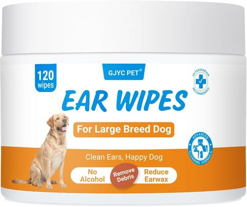 Dog Ear Wipes - Cat Dog Ear Cleaner, Puppy Ear Wipes Wash Cleaner for Dogs Cats - 100 Wipes for Dog Cat Ear Cleaning, Remove Ear Wax Dirt Debris for Dogs Cats Ear Infection Treatment Wipes in Saudi Arabia