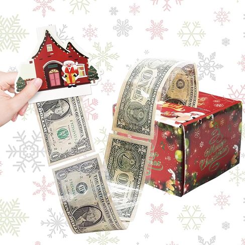 ALIBBON Merry Christmas Money Box for Cash Gift Pull, Money Gift Boxes for Cash, Money Holder for Cash Gift, Money Pull Box for Cash Gift, Money Gift Holder Money Surprise Box Christmas Gift Box in Saudi Arabia