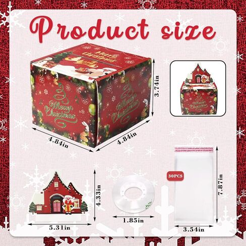 ALIBBON Merry Christmas Money Box for Cash Gift Pull, Money Gift Boxes for Cash, Money Holder for Cash Gift, Money Pull Box for Cash Gift, Money Gift Holder Money Surprise Box Christmas Gift Box in Saudi Arabia