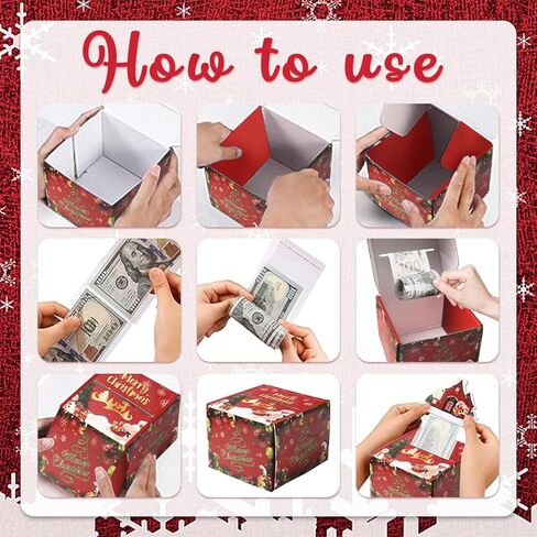 ALIBBON Merry Christmas Money Box for Cash Gift Pull, Money Gift Boxes for Cash, Money Holder for Cash Gift, Money Pull Box for Cash Gift, Money Gift Holder Money Surprise Box Christmas Gift Box in Saudi Arabia