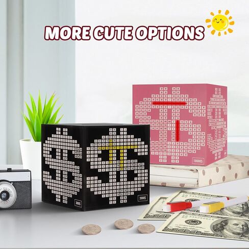 Money Saving Box Challenge, Unbreakable Pink Money Box with Goal Tracker in Saudi Arabia