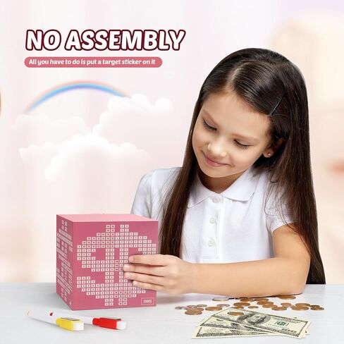 Money Saving Box Challenge, Unbreakable Pink Money Box with Goal Tracker in Saudi Arabia