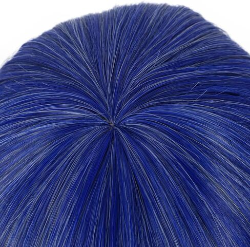 VGbeaty Girls Long Blue Wig Blunt Cut Ennui Cospaly costume Halloween Wig in Kuwait