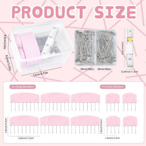 110 Pcs Knit Blockers Combs Pins, Knit Blocking Combs for Blocking Knitting, 100 T-pins for Blocking Knitting, Knit Blockers Crochet Sewing Lace Needlework Projects Tool Device in Kuwait