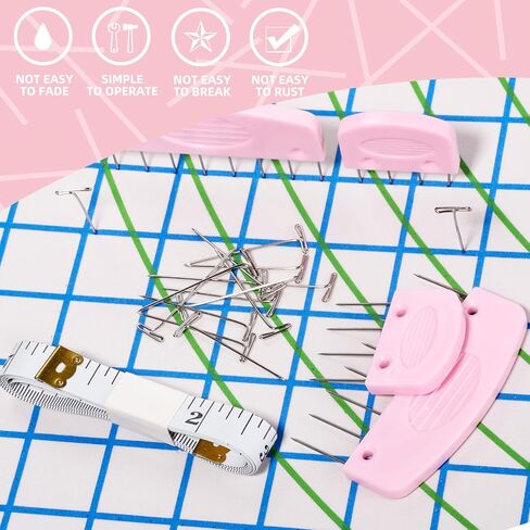 110 Pcs Knit Blockers Combs Pins, Knit Blocking Combs for Blocking Knitting, 100 T-pins for Blocking Knitting, Knit Blockers Crochet Sewing Lace Needlework Projects Tool Device in Kuwait