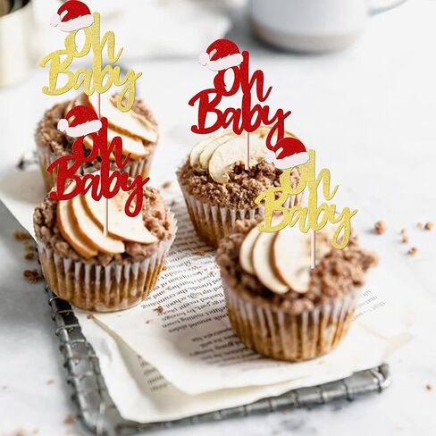 Rsstarxi 24 Pack Merry Grinchmas Cupcake Toppers Red Green Glitter Santa Hat Merry Christmas Cupcake Picks for Grinch Christmas Theme Xmas Holiday Kids Birthday Party Cake Decorations Supplies in Kuwait