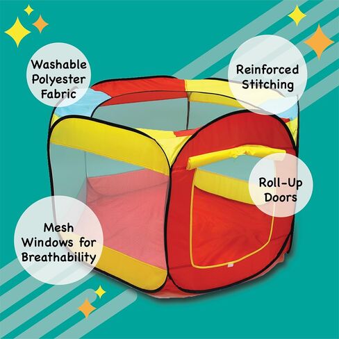Kids Ball Pit Large Pop Up Ball Pit Tent for Toddlers - Indoor & Outdoor Gift Toys for Infants Girls & Boys, Baby Playpen with Zipper Storage Bag, Ball Pit Balls Not Included in Kuwait