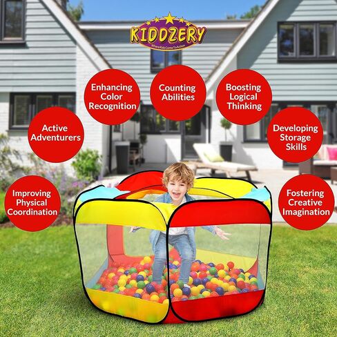 Kids Ball Pit Large Pop Up Ball Pit Tent for Toddlers - Indoor & Outdoor Gift Toys for Infants Girls & Boys, Baby Playpen with Zipper Storage Bag, Ball Pit Balls Not Included in Kuwait
