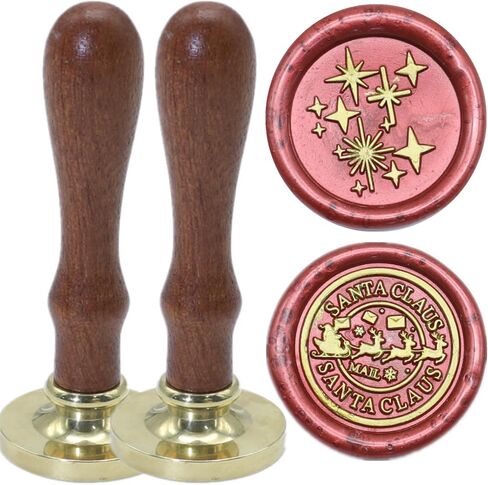 Santa Claus Wax Seal Stamp Set, ONWINPOR 6Pcs Christmas Tree Elk Wax Seal Stamp Kit Removable Sealing Stamp Head, Northpole Wax Seal Kit Great for Decorating Christmas Party Invitations (SDkit01) in Kuwait