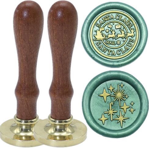 Santa Claus Wax Seal Stamp Set, ONWINPOR 6Pcs Christmas Tree Elk Wax Seal Stamp Kit Removable Sealing Stamp Head, Northpole Wax Seal Kit Great for Decorating Christmas Party Invitations (SDkit01) in Kuwait