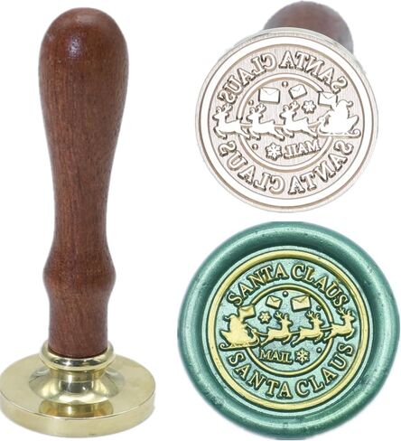 Santa Claus Wax Seal Stamp Set, ONWINPOR 6Pcs Christmas Tree Elk Wax Seal Stamp Kit Removable Sealing Stamp Head, Northpole Wax Seal Kit Great for Decorating Christmas Party Invitations (SDkit01) in Kuwait