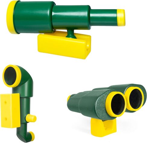 Barcaloo Playhouse Accessories for Kids for Outdoors Playground Sets for Backyards with Telescope, Periscope & Pirate Playset Binoculars Attachments for Backyard Treehouse, Jungle Gym and Swing Set in Kuwait