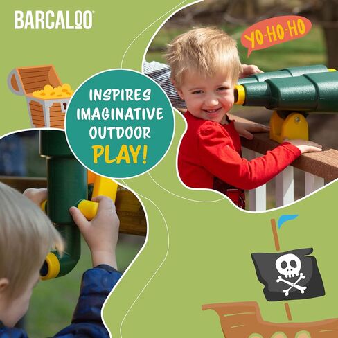 Barcaloo Playhouse Accessories for Kids for Outdoors Playground Sets for Backyards with Telescope, Periscope & Pirate Playset Binoculars Attachments for Backyard Treehouse, Jungle Gym and Swing Set in Kuwait