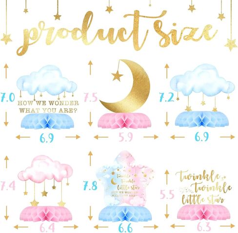 10 Pack Twinkle Twinkle Little Star Party Honeycomb Centerpieces for Kids' Starry Birthday Decorations and Baby Shower Supplies - Cute Star Table Toppers for Twinkle Twinkle Little Star Theme Party in Saudi Arabia