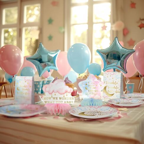 10 Pack Twinkle Twinkle Little Star Party Honeycomb Centerpieces for Kids' Starry Birthday Decorations and Baby Shower Supplies - Cute Star Table Toppers for Twinkle Twinkle Little Star Theme Party in Saudi Arabia