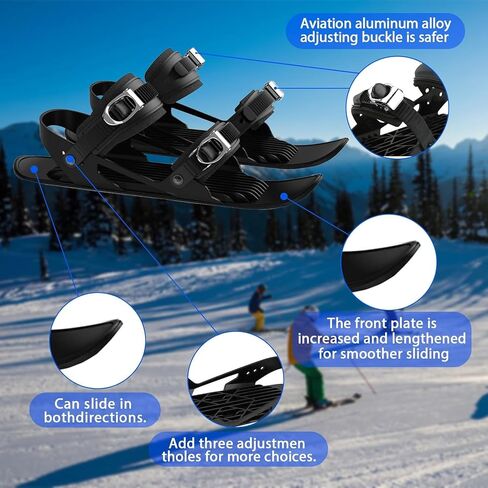 eefaYIYIFA Mini Short Ski Skates for Snow，Mini Short Ski Skates for Snow Pro Version，Adjustable Short Mini Ski Skates，Short Snowskates Snowblades Skiboards for Winter Sport Skiing Equipment in Saudi Arabia