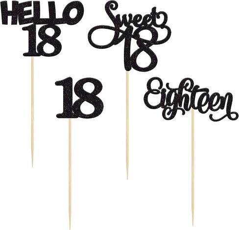 Gyufise 24Pcs Black Glitter 21st Birthday Cupcake Toppers Legal A Cake Decorations Hello 21 Twenty One Cupcake Picks for 21st Birthday Cake Decorations Supplies in Saudi Arabia