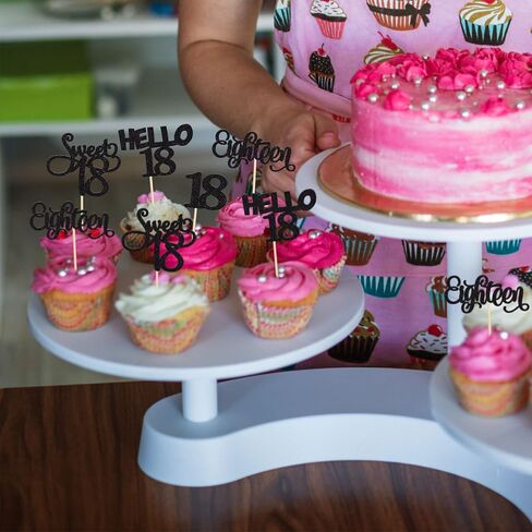 Gyufise 24Pcs Black Glitter 21st Birthday Cupcake Toppers Legal A Cake Decorations Hello 21 Twenty One Cupcake Picks for 21st Birthday Cake Decorations Supplies in Saudi Arabia