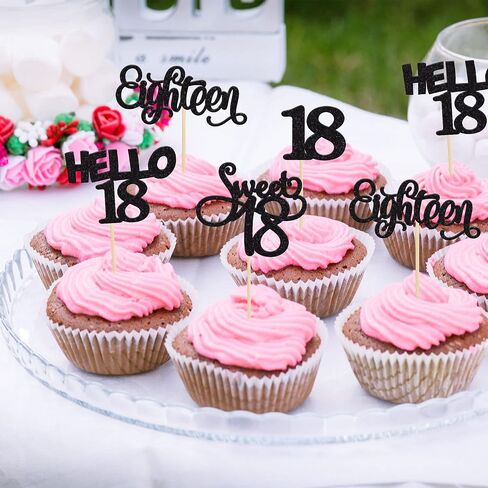Gyufise 24Pcs Black Glitter 21st Birthday Cupcake Toppers Legal A Cake Decorations Hello 21 Twenty One Cupcake Picks for 21st Birthday Cake Decorations Supplies in Saudi Arabia
