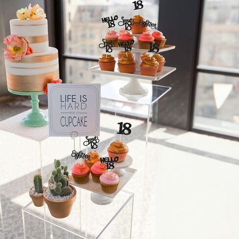 Gyufise 24Pcs Black Glitter 21st Birthday Cupcake Toppers Legal A Cake Decorations Hello 21 Twenty One Cupcake Picks for 21st Birthday Cake Decorations Supplies in Saudi Arabia